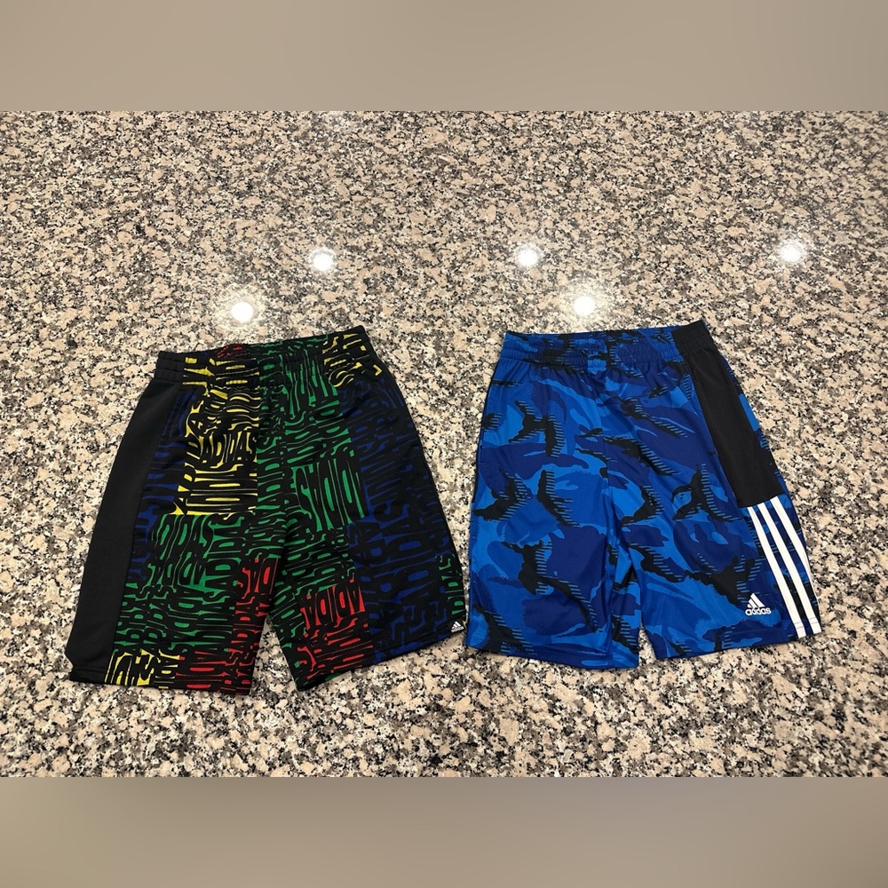 (2) ADIDAS Boys Shorts - Size US L (UK 13-14Y)